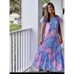 Lilly Pulitzer Dezi Maxi Dress Sway With Me Size Small Rare Euc Resort Coastal
